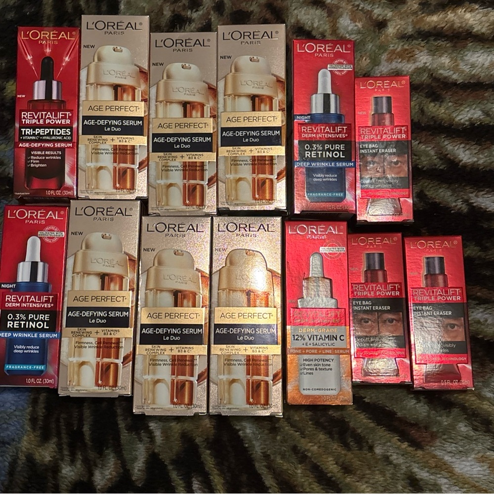 L'Oreal Age-Defying & Revitalift Serum Collection - Gold & Red Packaging